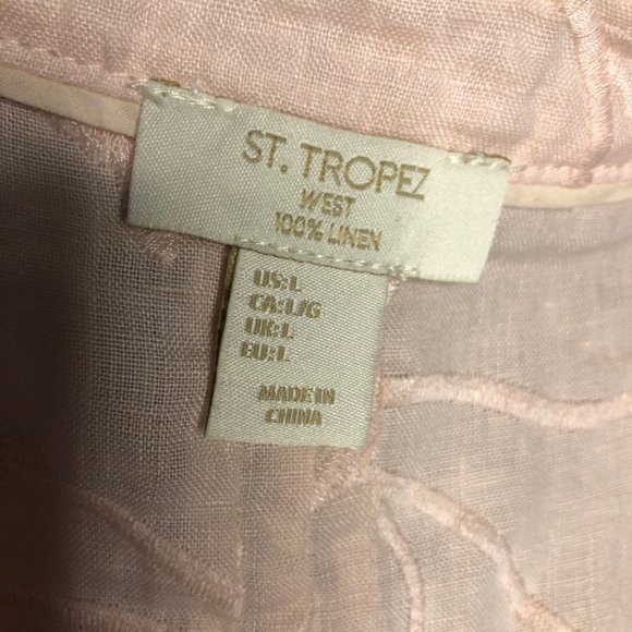 ST TROPEZ Linen Sleeveless Blouse - Picture 3 of 5